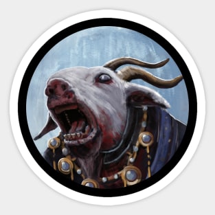 Awesome Heavy Metal Devil Demon Screaming Dead Goat Sticker